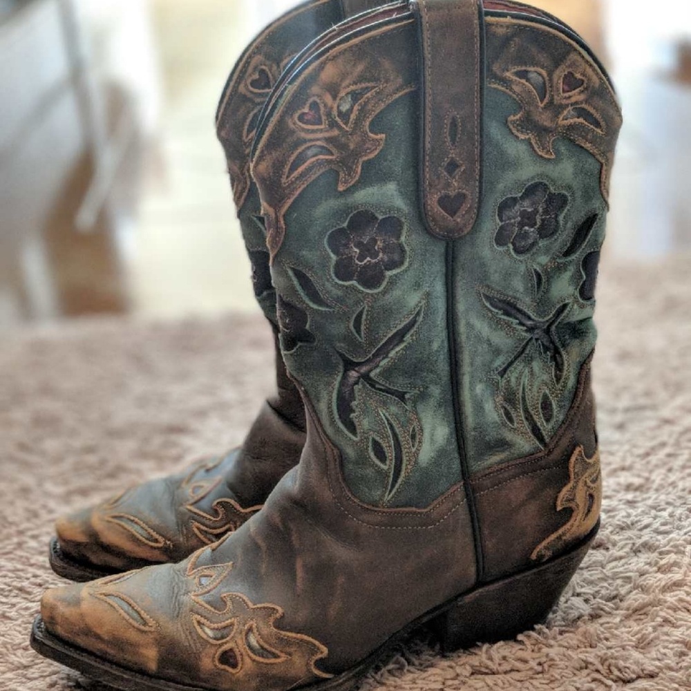 Dan Post Vintage Blue Bird cowboy boots